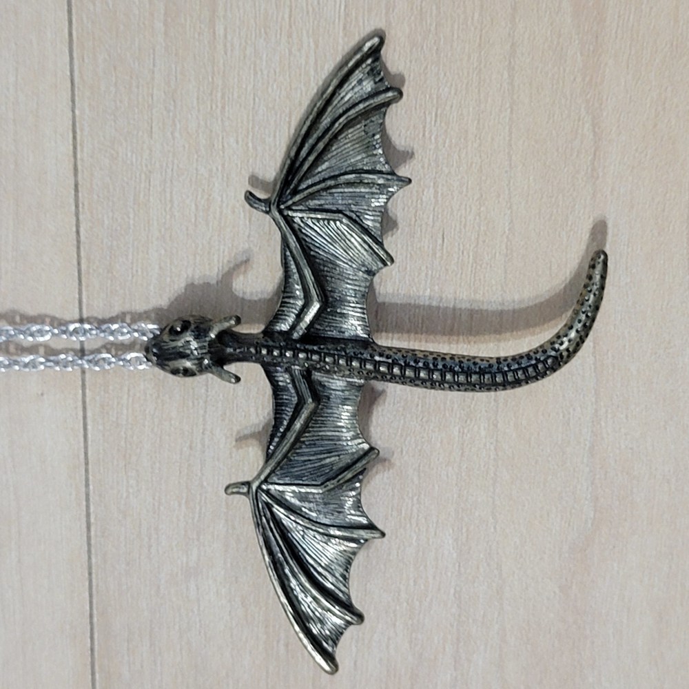 Necklace Charm | Silver Dragon